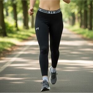 Under Armour Compression Workout Fitness Running Black Performance Tights Medium
